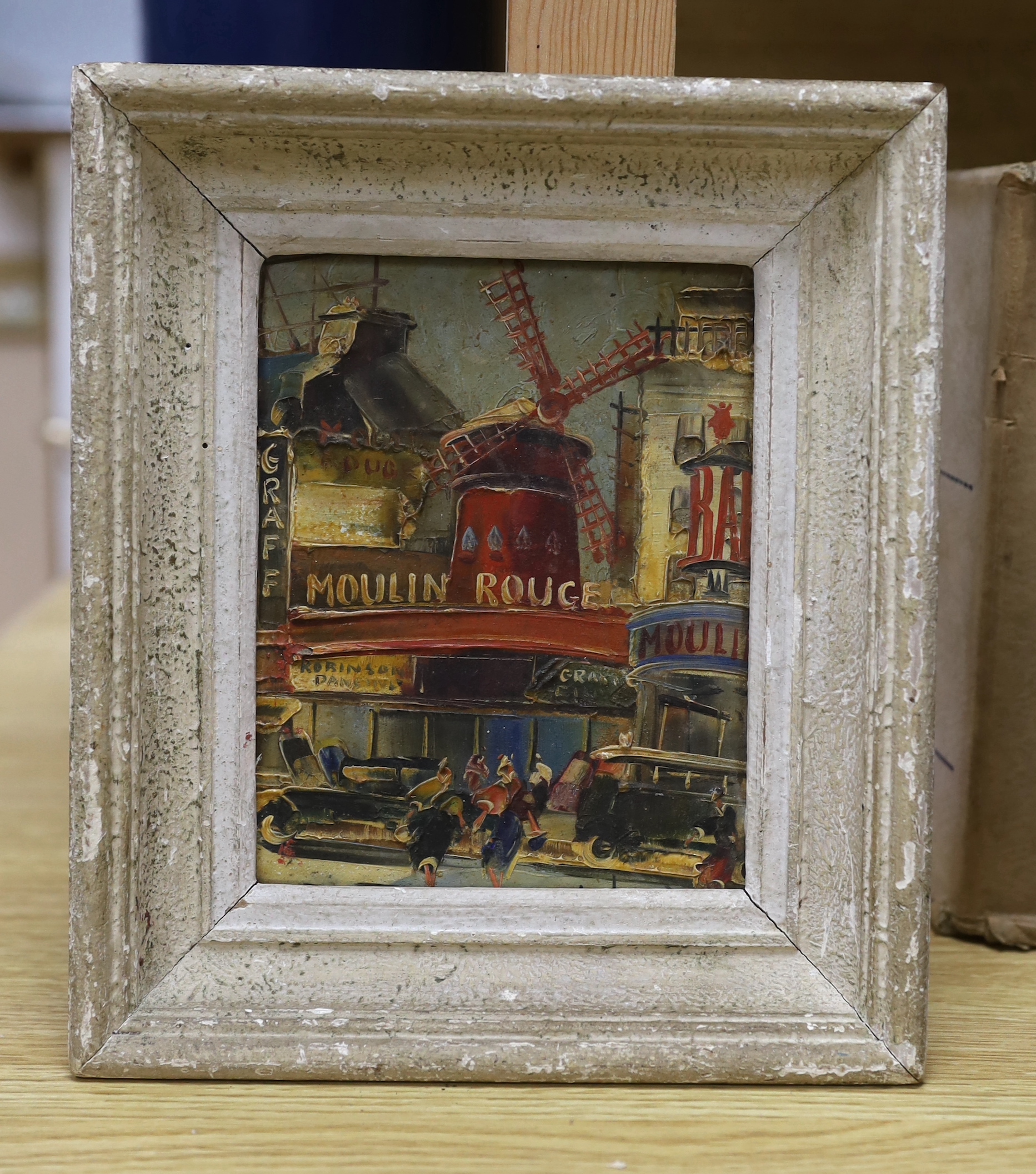 Maurice Legendre (1878-1955), oil on board, Moulin Rouge, signed, 18 x 14 cm